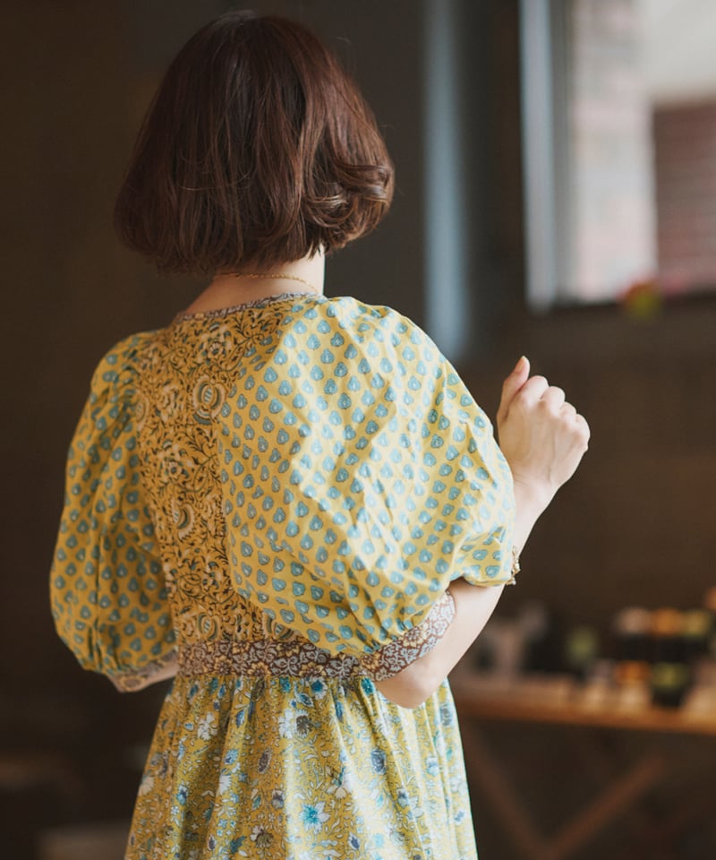 maiando×Lilla Blomma【ボリューム袖のカシュクールワンピース型紙