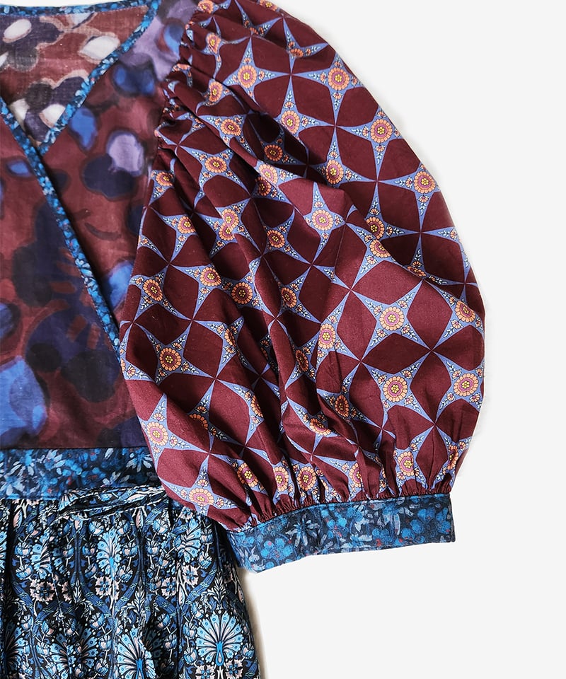 maiando×Lilla Blomma【ボリューム袖のカシュクールワンピース型紙