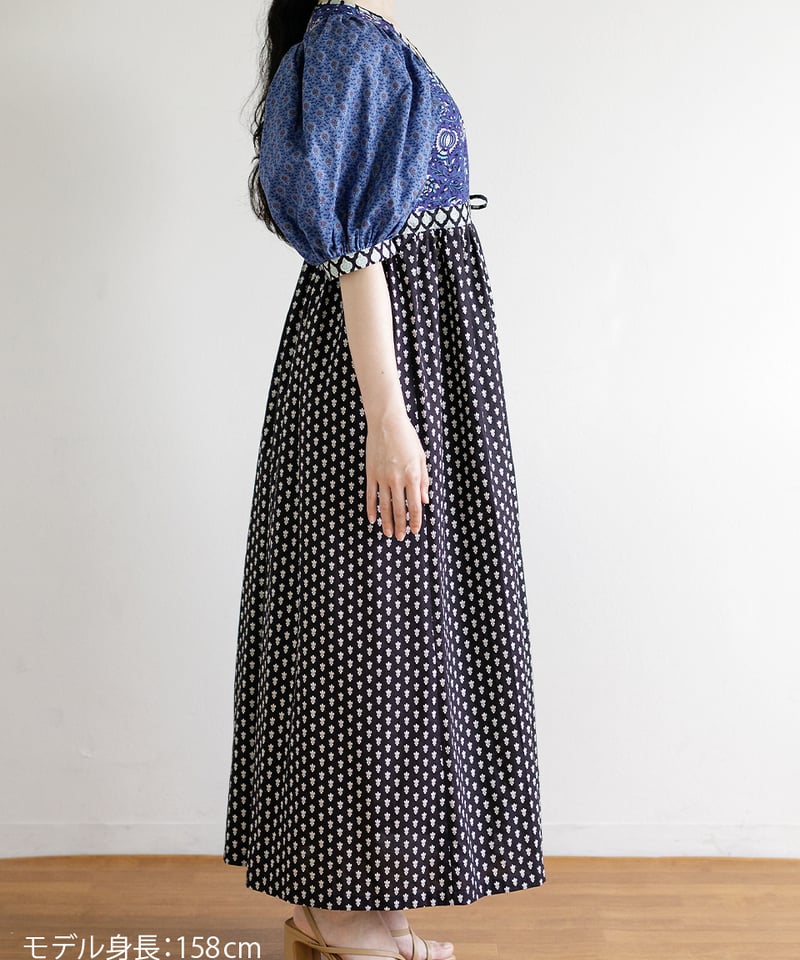 SOULEIADO【ボリューム袖のカシュクールワンピースキット