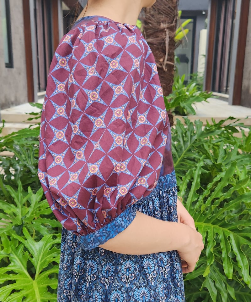 maiando×Lilla Blomma【ボリューム袖のカシュクールワンピース型紙