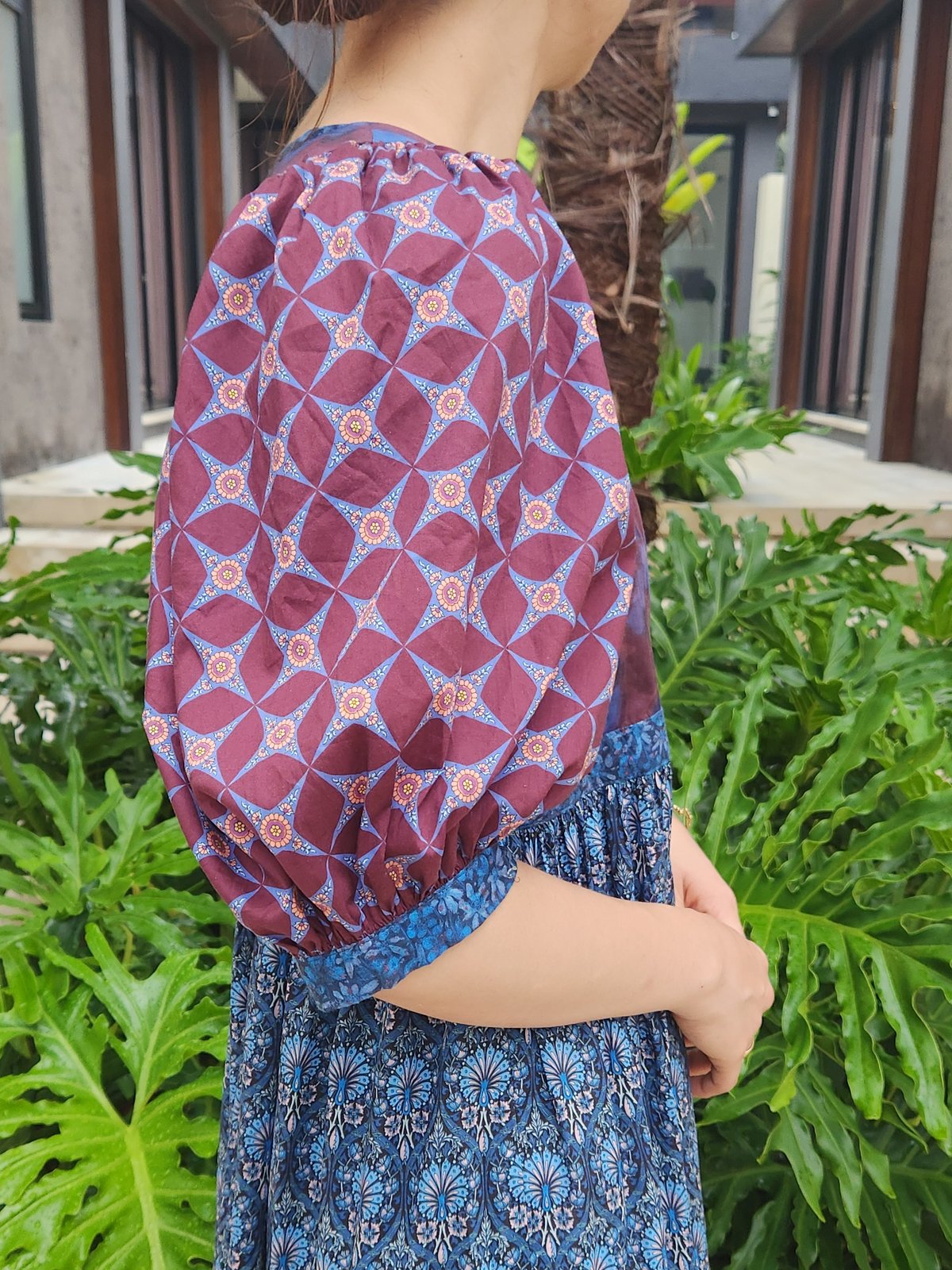 maiando×Lilla Blomma【ボリューム袖のカシュクールワンピース型紙