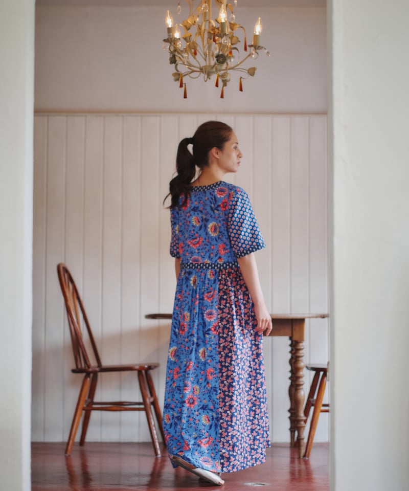 ソレイアード×マイアンドウ×TWELVE　Rani　ワンピースキット/ブルー SOULEIADO【-Rani-ワンピース】ブルー <キット>or<材料セット> | maiando