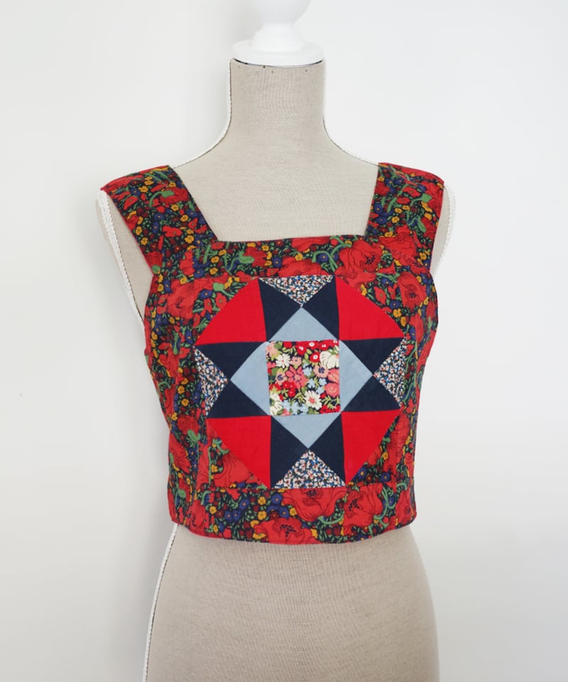大人用【パッチワークビスチェ】＜材料セット＞レッド(LIBERTY FABRICS