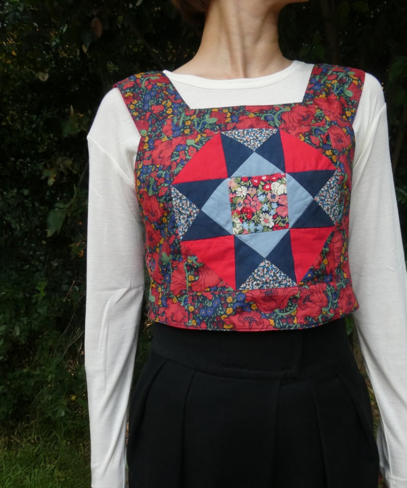 大人用【パッチワークビスチェ】＜材料セット＞レッド(LIBERTY FABRICS