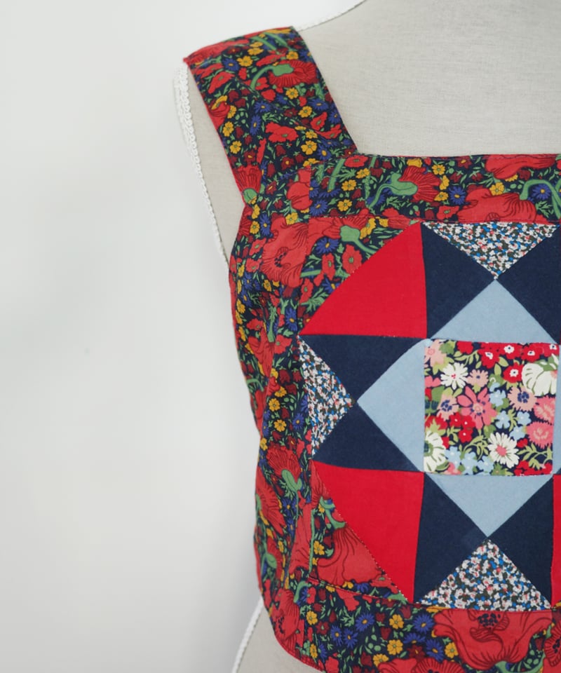 大人用【パッチワークビスチェ】＜材料セット＞レッド(LIBERTY FABRICS