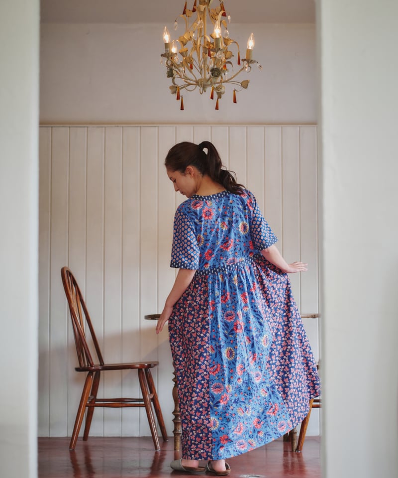 ソレイアード×マイアンドウ×TWELVE　Rani　ワンピースキット/ブルー SOULEIADO【-Rani-ワンピース】ブルー <キット>or<材料セット> | maiando