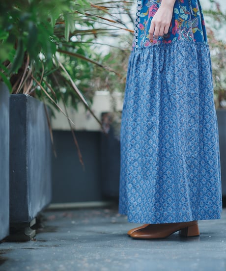 SOULEIADO【ラインギャザースカートキット】ネイビーブルー