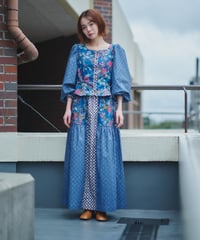 SOULEIADO×maiando【ブラウス&スカートキットセット】ネイビーブルー