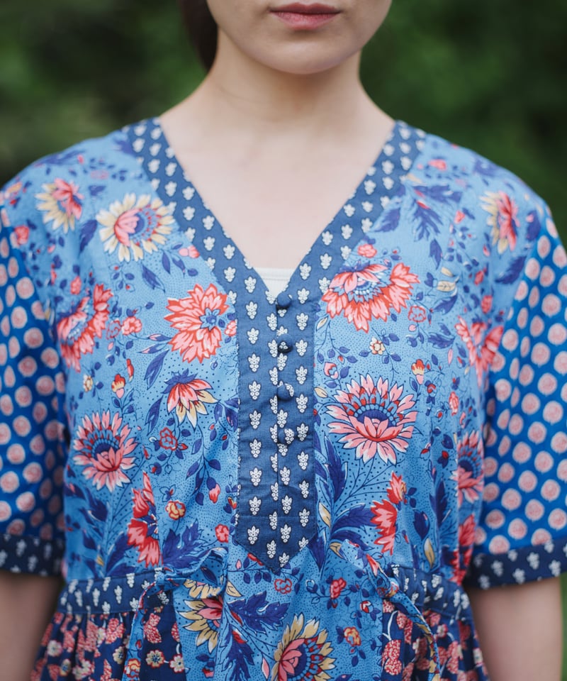 ソレイアード×マイアンドウ×TWELVE　Rani　ワンピースキット/ブルー SOULEIADO【-Rani-ワンピース】ブルー <キット>or<材料セット> | maiando