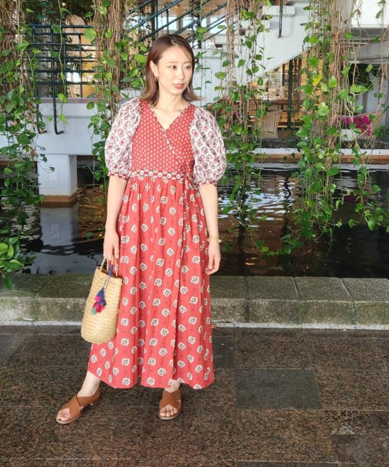 maiando×Lilla Blomma【ボリューム袖のカシュクールワンピース型紙