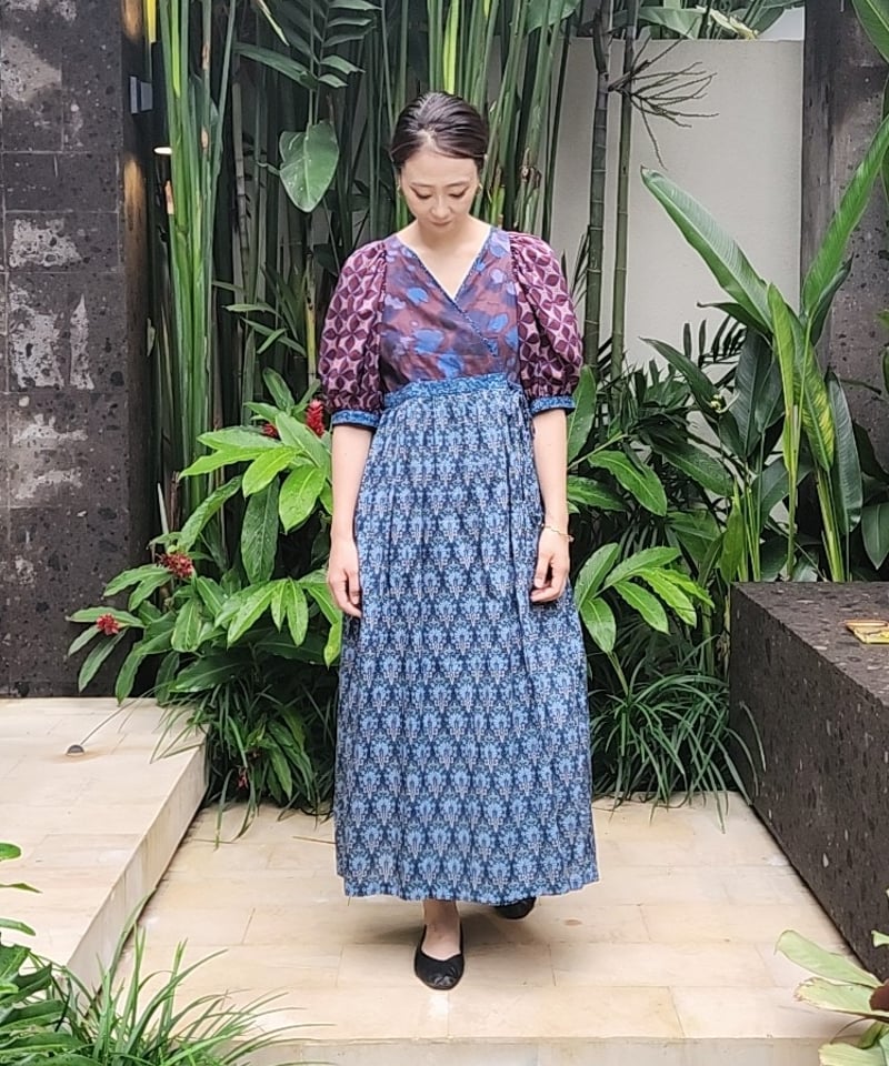 maiando×Lilla Blomma【ボリューム袖のカシュクールワンピース型紙