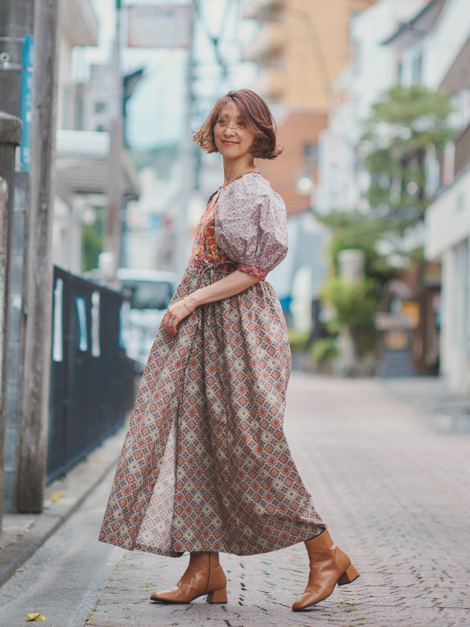 SOULEIADO＜生地と裁断図のセット＞ ボリューム袖のカシュクール