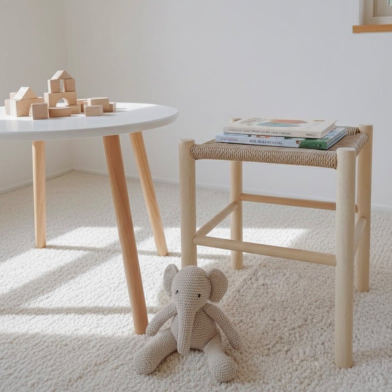 ペーパーコードキッズチェアSHIKAKU-Rectangle（長方形)/ 子供用