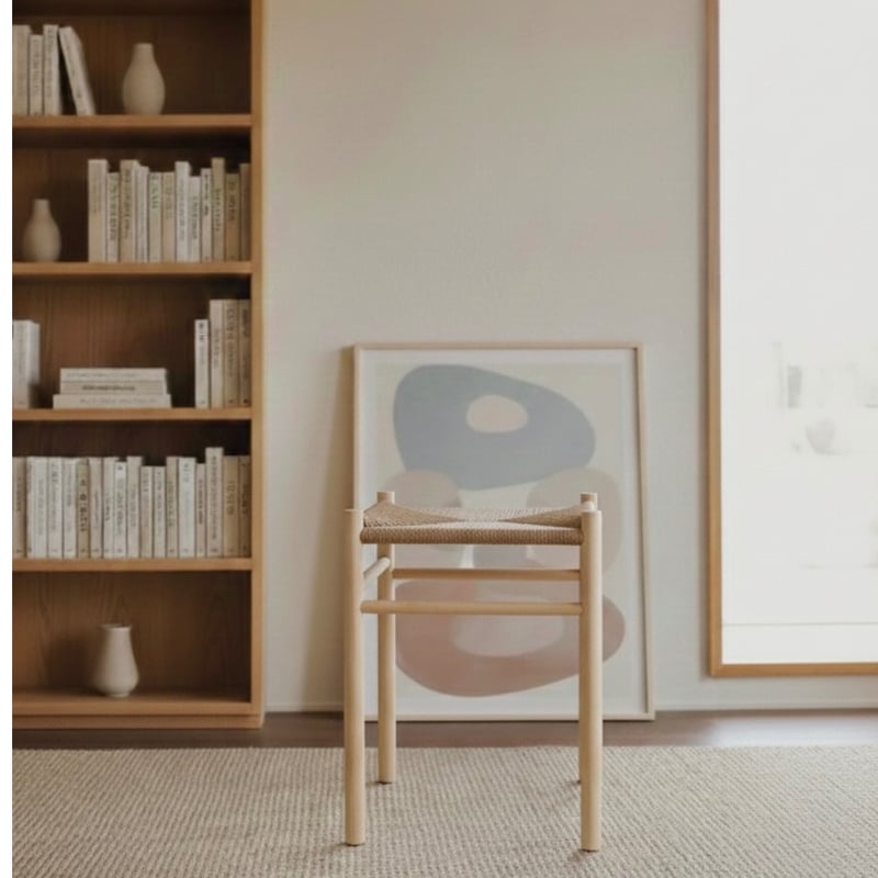 ペーパーコードキッズチェアSHIKAKU-mini（正方形)/ 子供用スツール