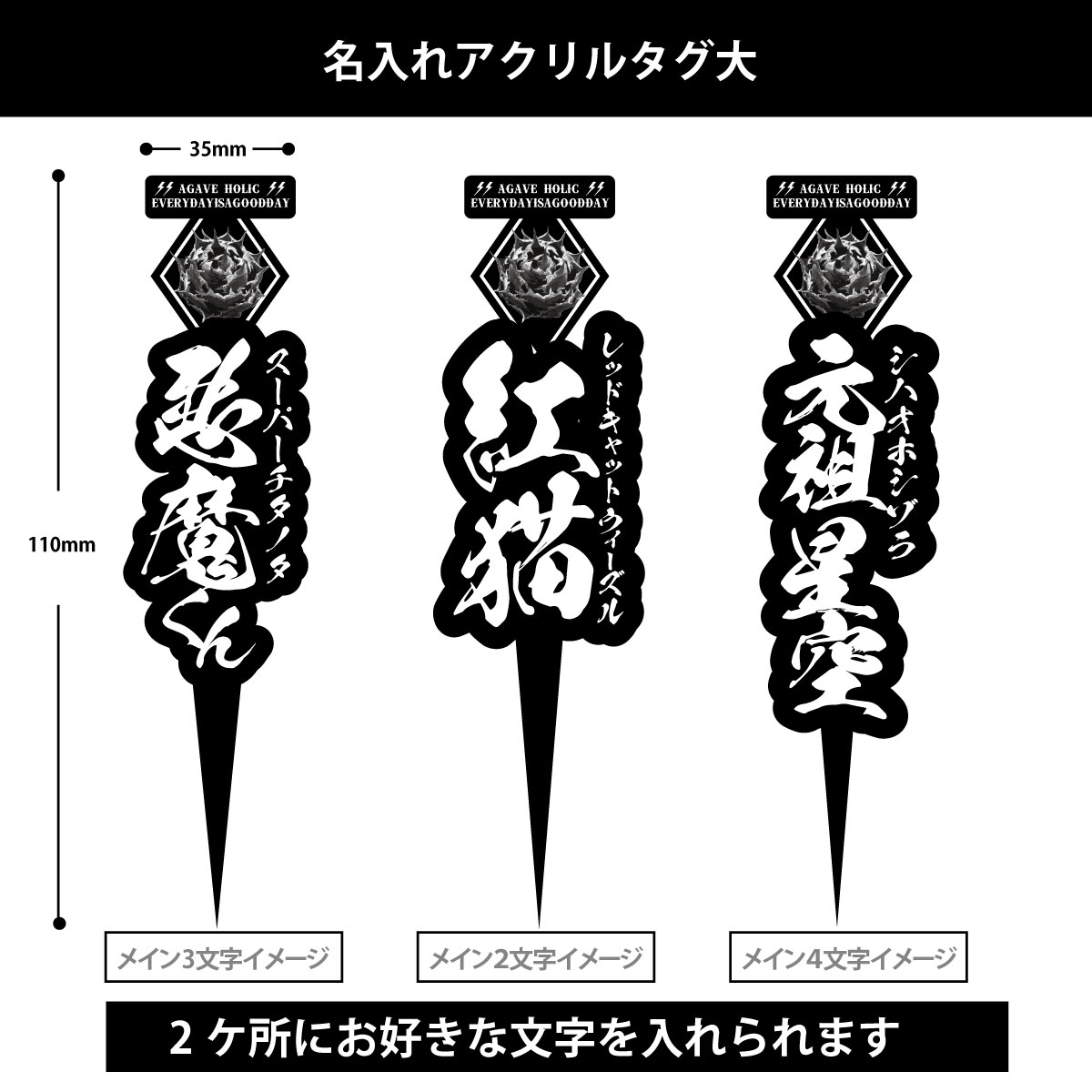 名入れ商品 オリジナル植物タグ大 アクリル製 | アレイムプランツ