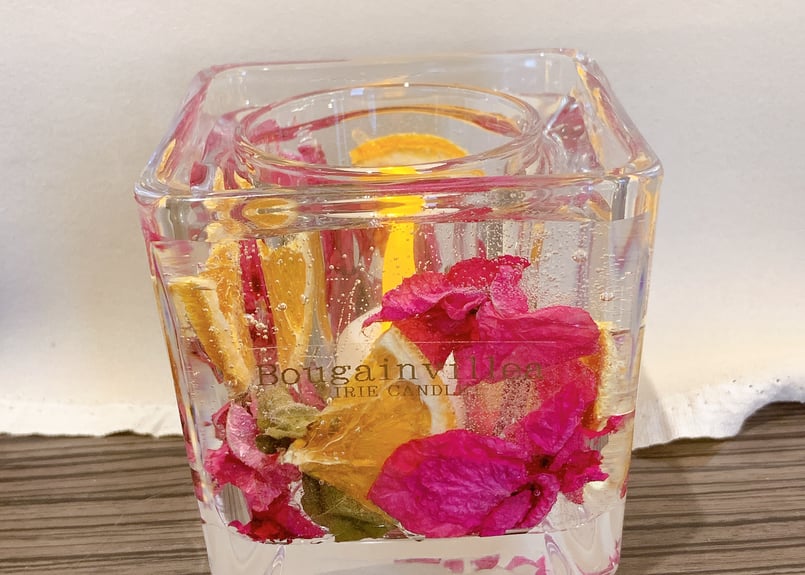 南国を感じるブーゲンビリアのランタンキャンドル | tetebyokinawa