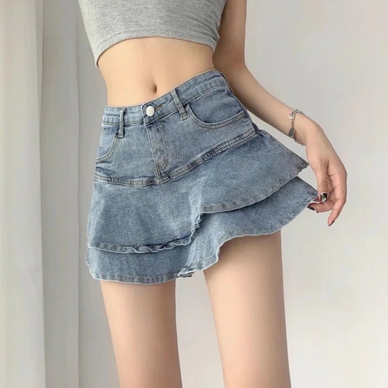 ☆新品☆カルナムール/CALNAMUR デニム風 セットアップ フリル付 org.jpg