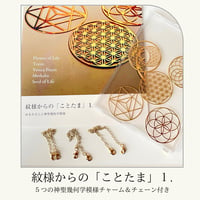 【紋様からの「ことたま」⒈】 5つの神聖幾何学模様チャーム＆チェーン付き