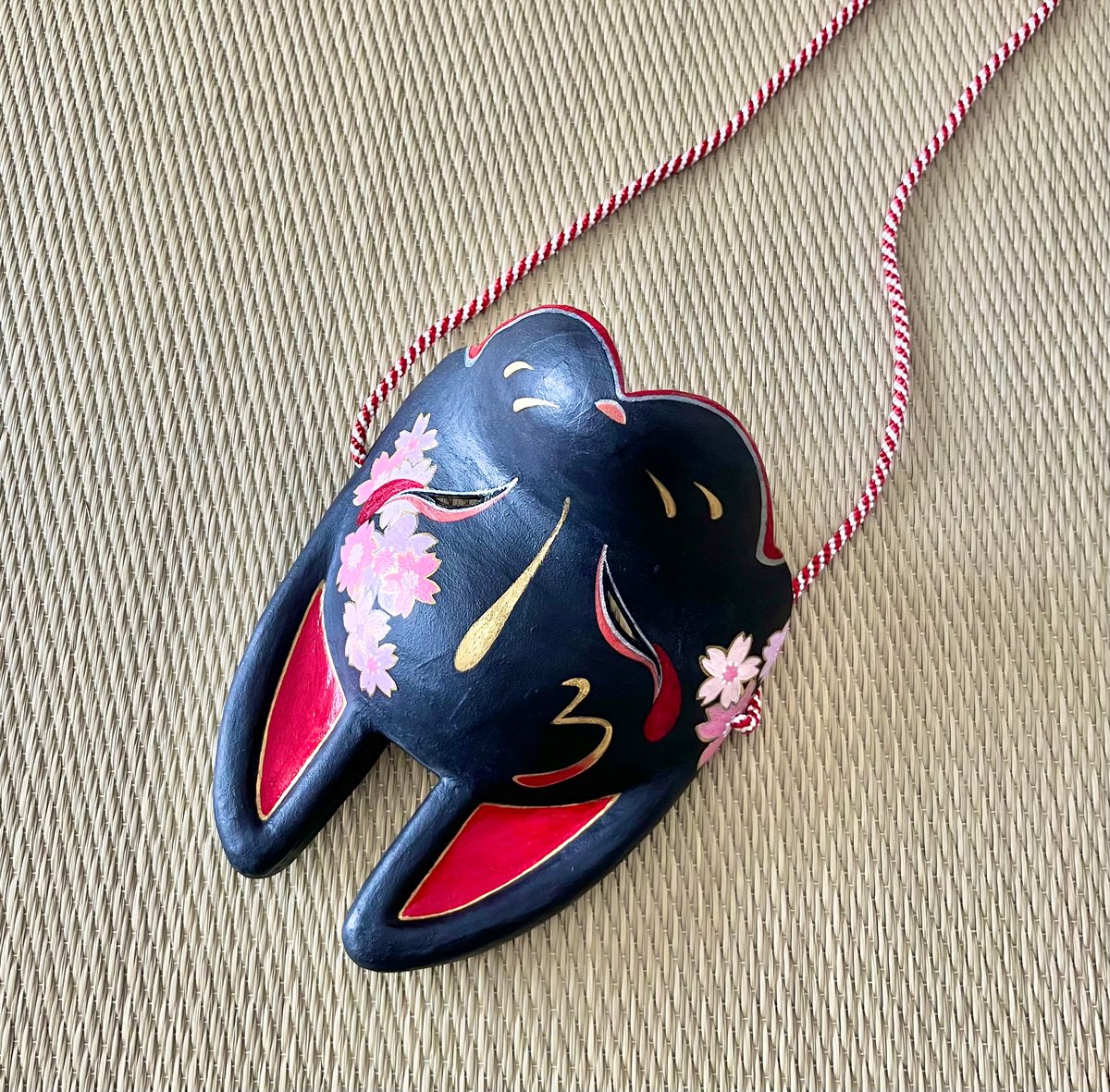 狐面（夜桜）半面 | キツネのミヤコ堂