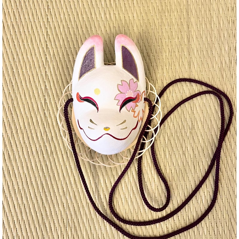 ハンドメイド　押絵　狐面 狐面 Gothic Ver.（Metal Red） | iichi 日々の暮らしを心地よく