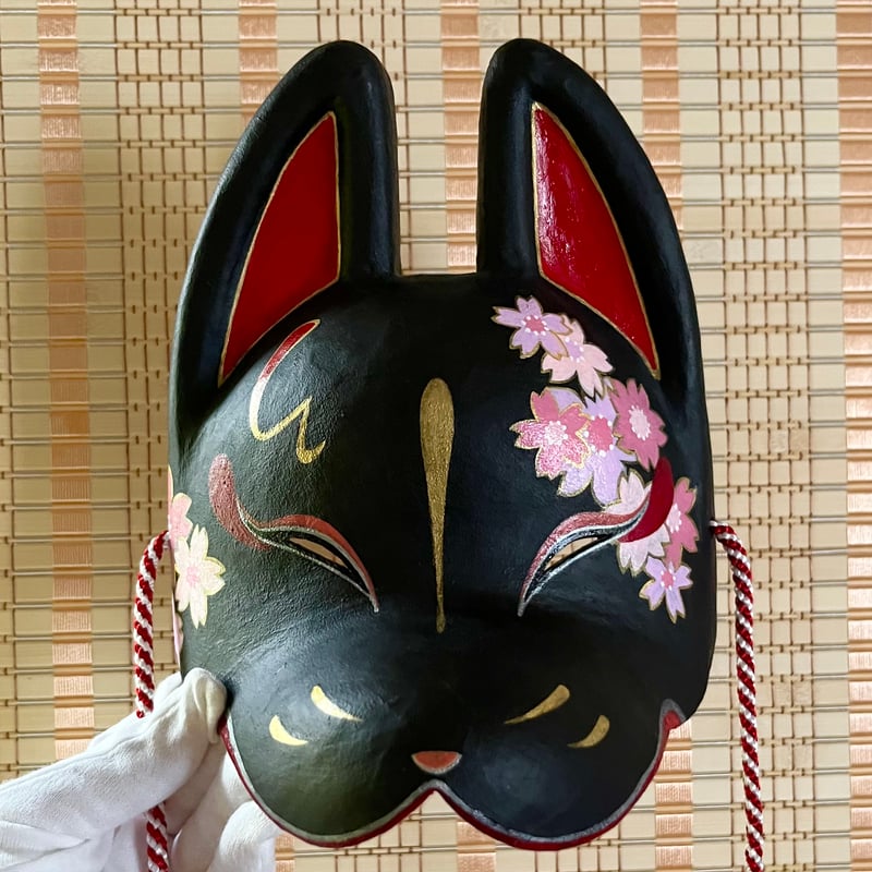 狐面（夜桜）半面 | キツネのミヤコ堂