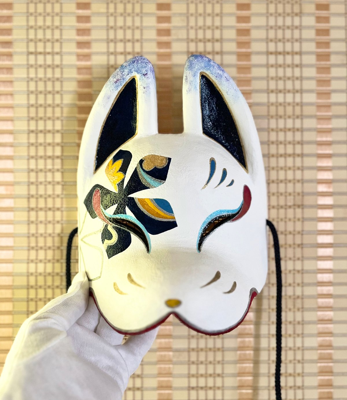 狐お面ハンドメイド手書き