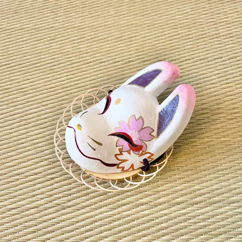 手乗り狐面（桜） | キツネのミヤコ堂