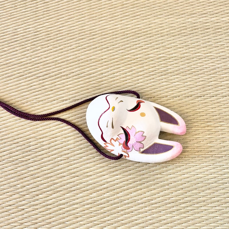 手乗り狐面（桜） | キツネのミヤコ堂