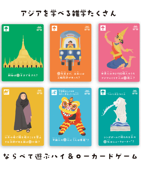 【キッズデザイン賞受賞】LineUP（ラインナップ）ゲーム【7】アジア（うけつぐ文化シリーズ）
