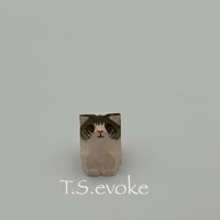「手作りグッズ」木彫りかわいい木製子猫-白