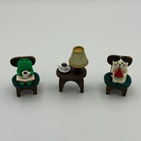 のんびり-猫、カエル セット（工芸品　インテリア飾り 誕生日 結婚祝い プレゼント）