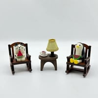 猫、ペンギン、椅子セット（工芸品　インテリア飾り 誕生日 結婚祝い プレゼント）