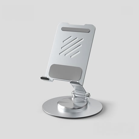 多機能スタンド(スマートフォン、タブレット 360回転ベースのスタンドデスク,ホーム オフィス キッチン用 タブレット ホルダー)シルバー