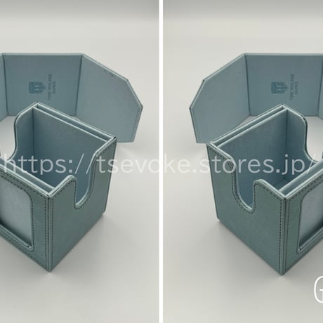「コレクター向け」トレカ高級デッキケース（ストレージボックス、デッキホルダー）青