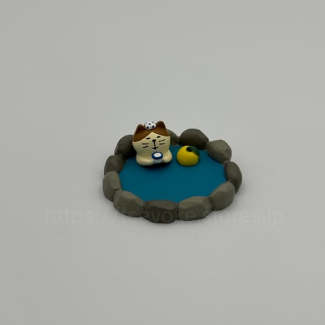 温泉-猫セット（工芸品　インテリア飾り 誕生日 結婚祝い プレゼント）