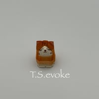 「手作りグッズ」木彫りかわいい木製猫-オレンジ