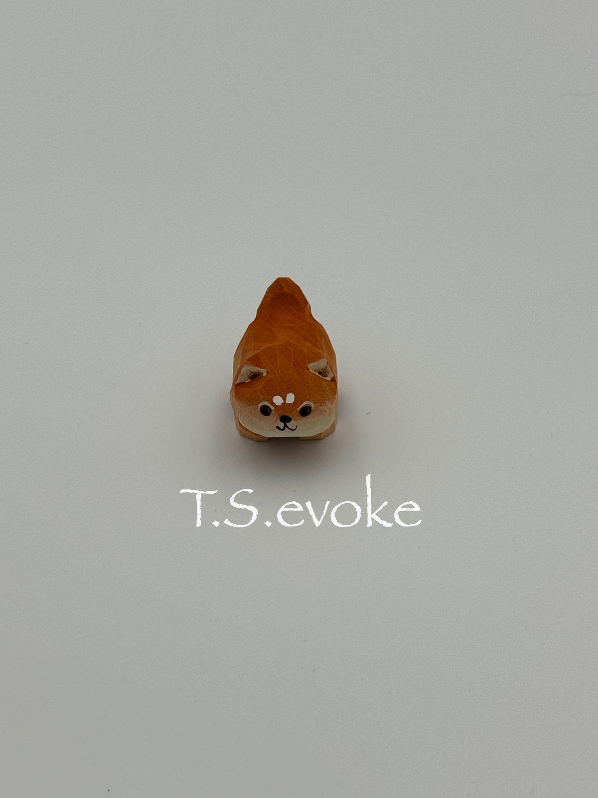 手作りグッズ」木彫りかわいい木製柴犬-オレンジ | T.S.evoke