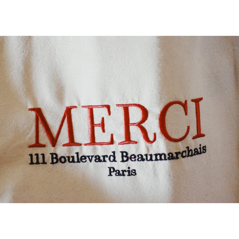 【新品未使用】Merci Parisメルシー トートバッグ 刺繍入り ⭐︎紙袋付き パリ MERCI メルシー ロゴ刺繍 トートバック | L'Écume des