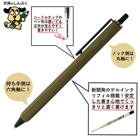 ローラーゲルボールペン GS グランドスタンダード シリーズ 0.5mm GS02 オート
