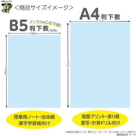 A4 軟質下敷き 透明カラーのしっかりシタ字キ A4判 TCS-A4 共栄プラスチック