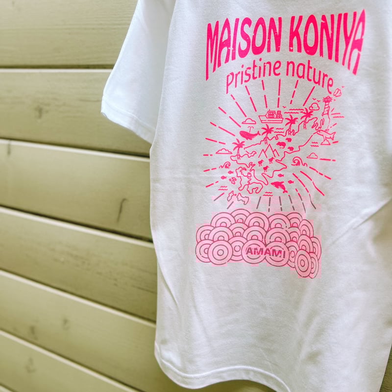 ネオンカラーMAP PRINT T-SHIRTS〈WHITE〉 | maison koniya