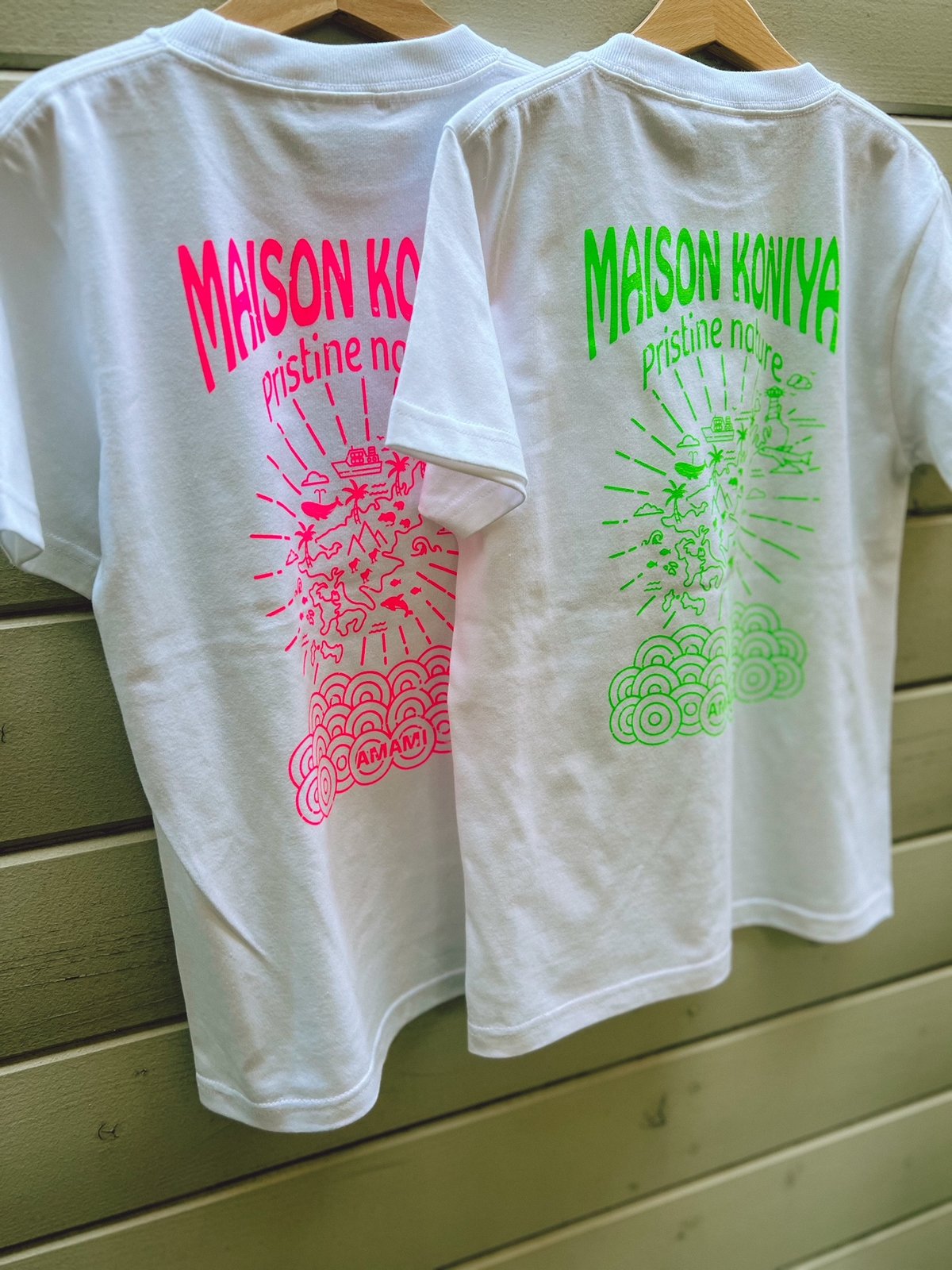 ネオンカラーMAP PRINT T-SHIRTS〈WHITE〉 | maison koniya