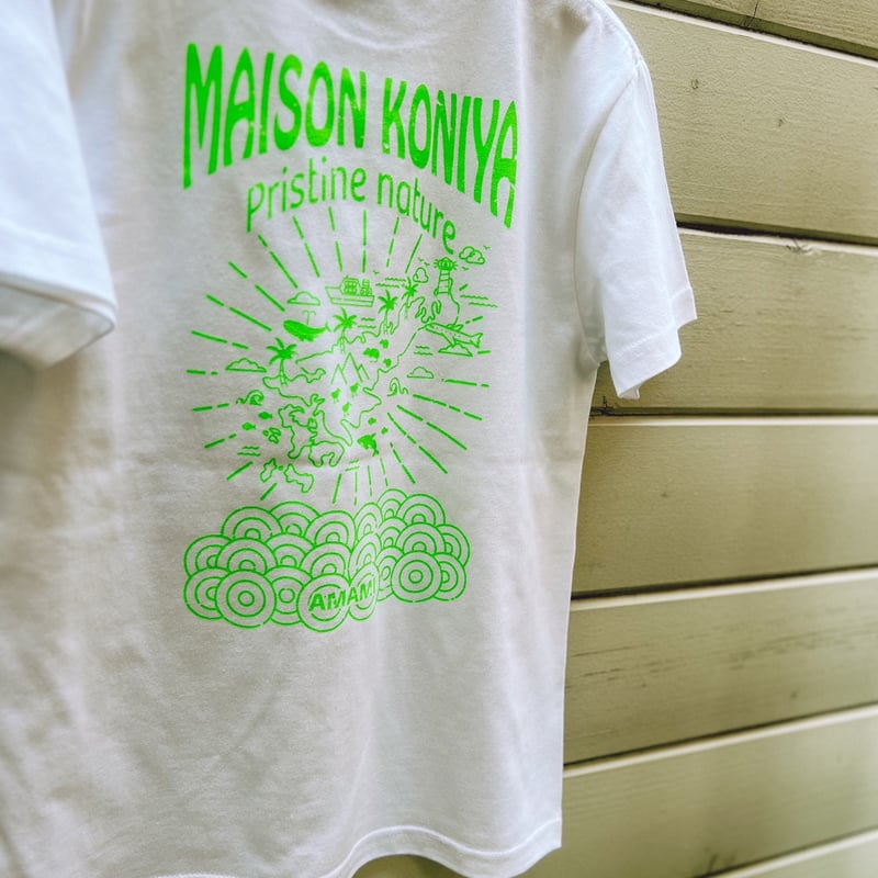 ネオンカラーMAP PRINT T-SHIRTS〈WHITE〉 | maison koniya
