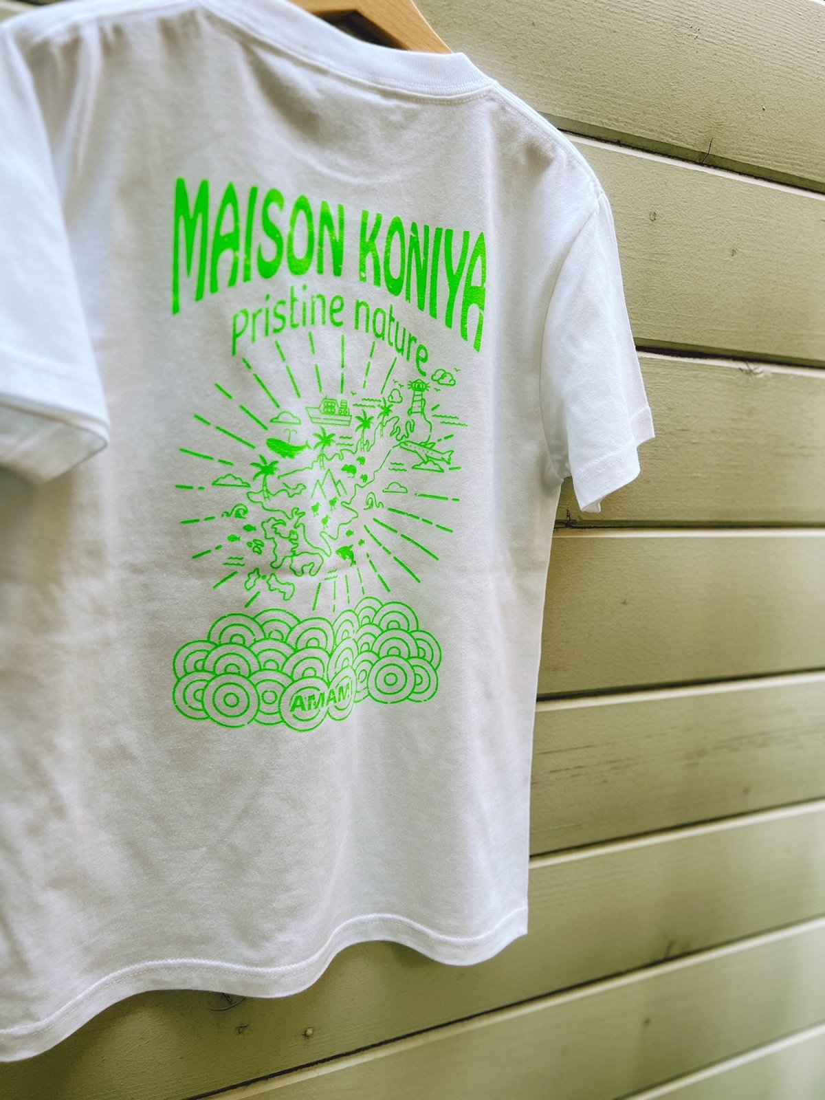 ネオンカラーMAP PRINT T-SHIRTS〈WHITE〉 | maison koniya