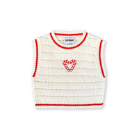 Organic Candy Cane Heart Vest-Milk