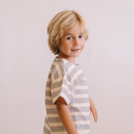 T-SHIRT ORSO 【BLUE/GOLD STRIPES】