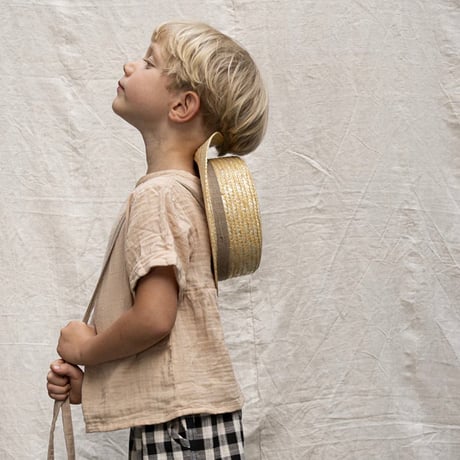 CLASSIC CANOTIER straw hat PLAIN SAND thin ribbons