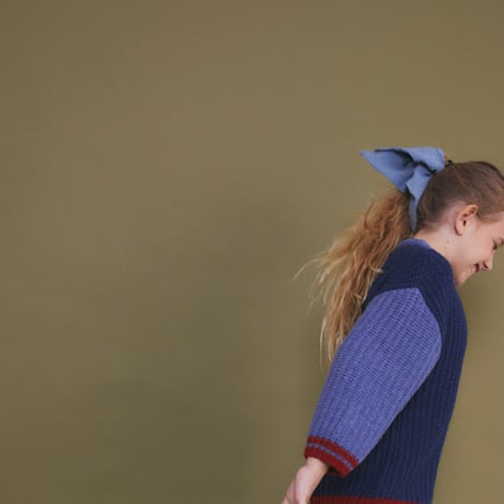 Cobalt Blue embroidered knit sweater