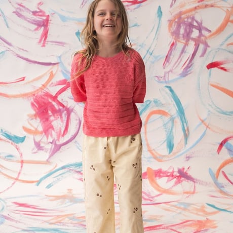 Organic Denim Wild Flower Embroidery Pant