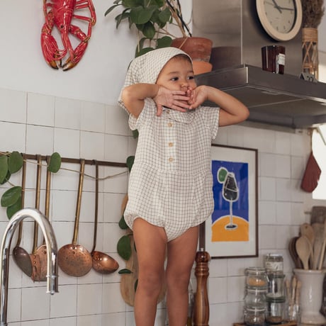 NACRE ROMPER(Ecru Gingham)